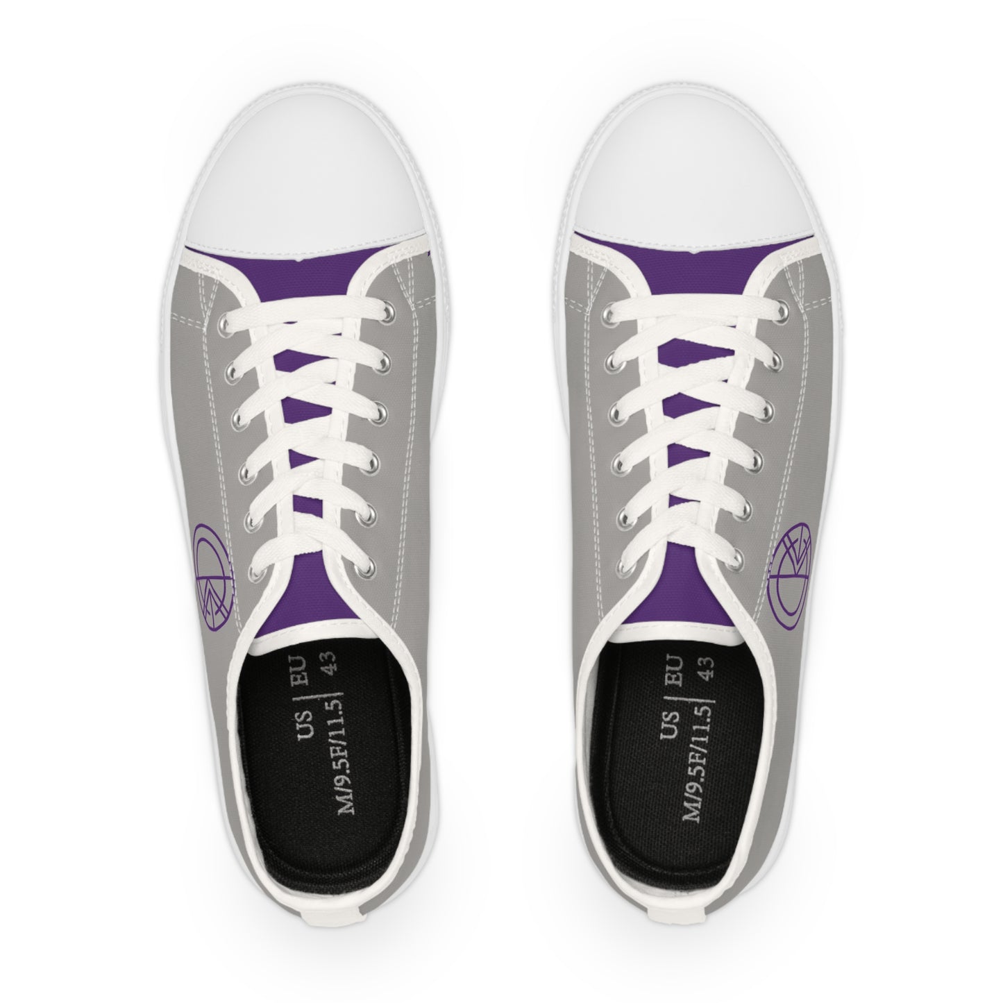 OKENNADA "Two Worlds" Men's Low Top Sneakers Gray Shoes