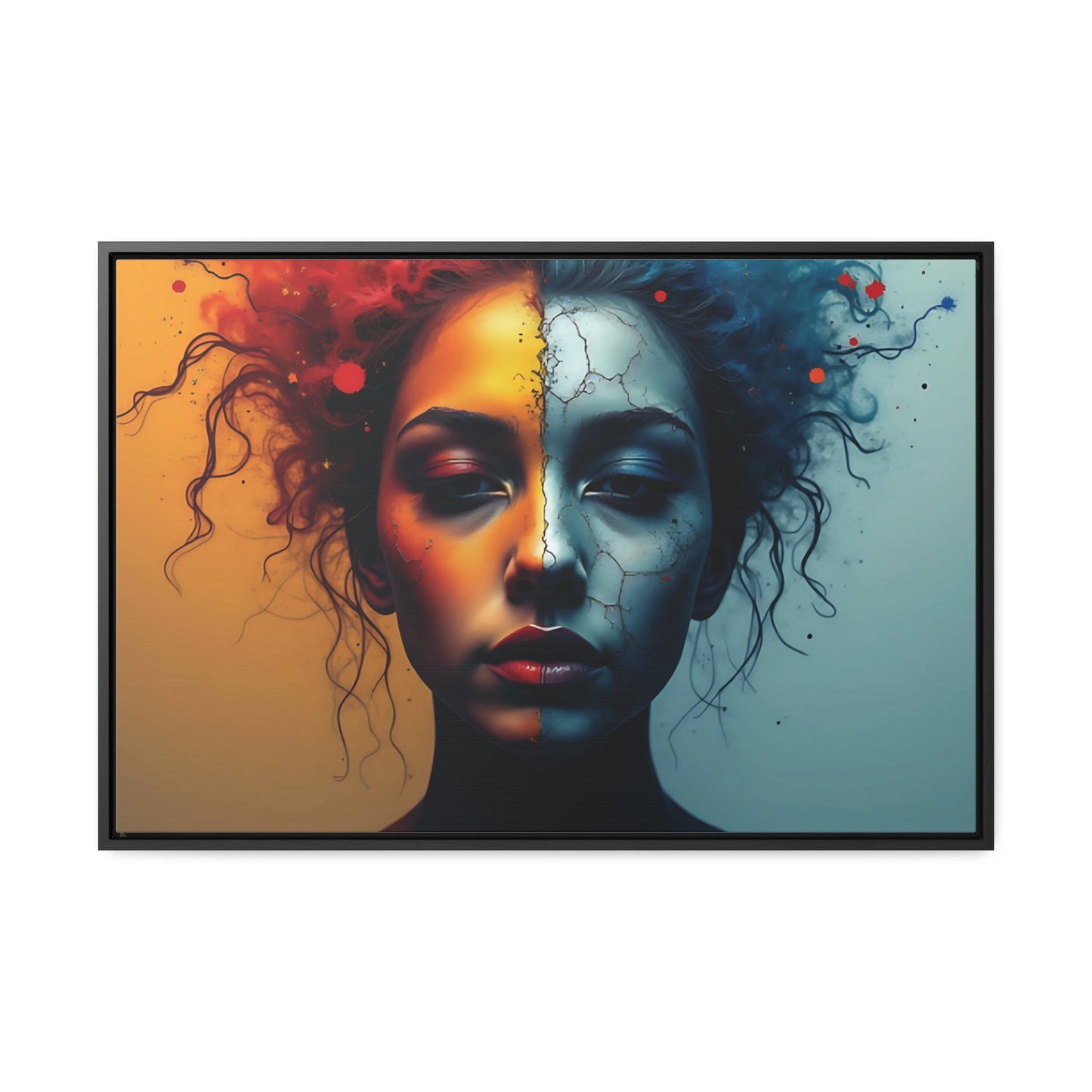 OKENNADA "Fractured Reality" Gallery Canvas Canvas 30″ x 20″ Black 1.25"