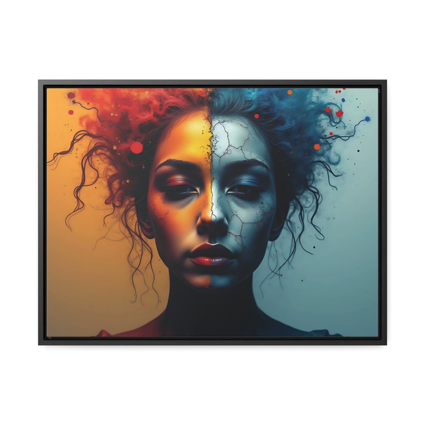 OKENNADA "Fractured Reality" Gallery Canvas Canvas 24″ x 18″ Black 1.25"