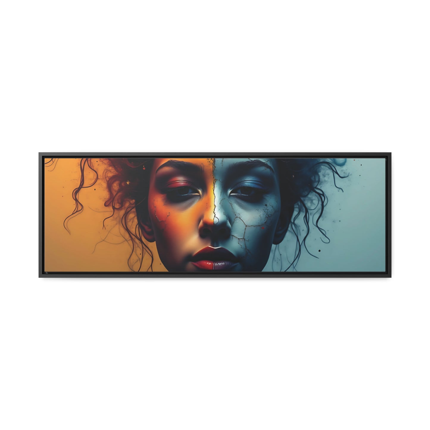 OKENNADA "Fractured Reality" Gallery Canvas Canvas 36″ x 12″ Black 1.25"