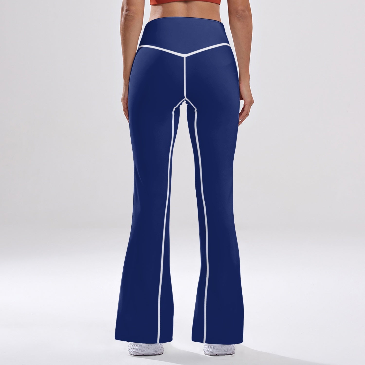 OKENNADA "Retro Wave" High-Rise Bell-Bottom Yoga Pants New Arrival   