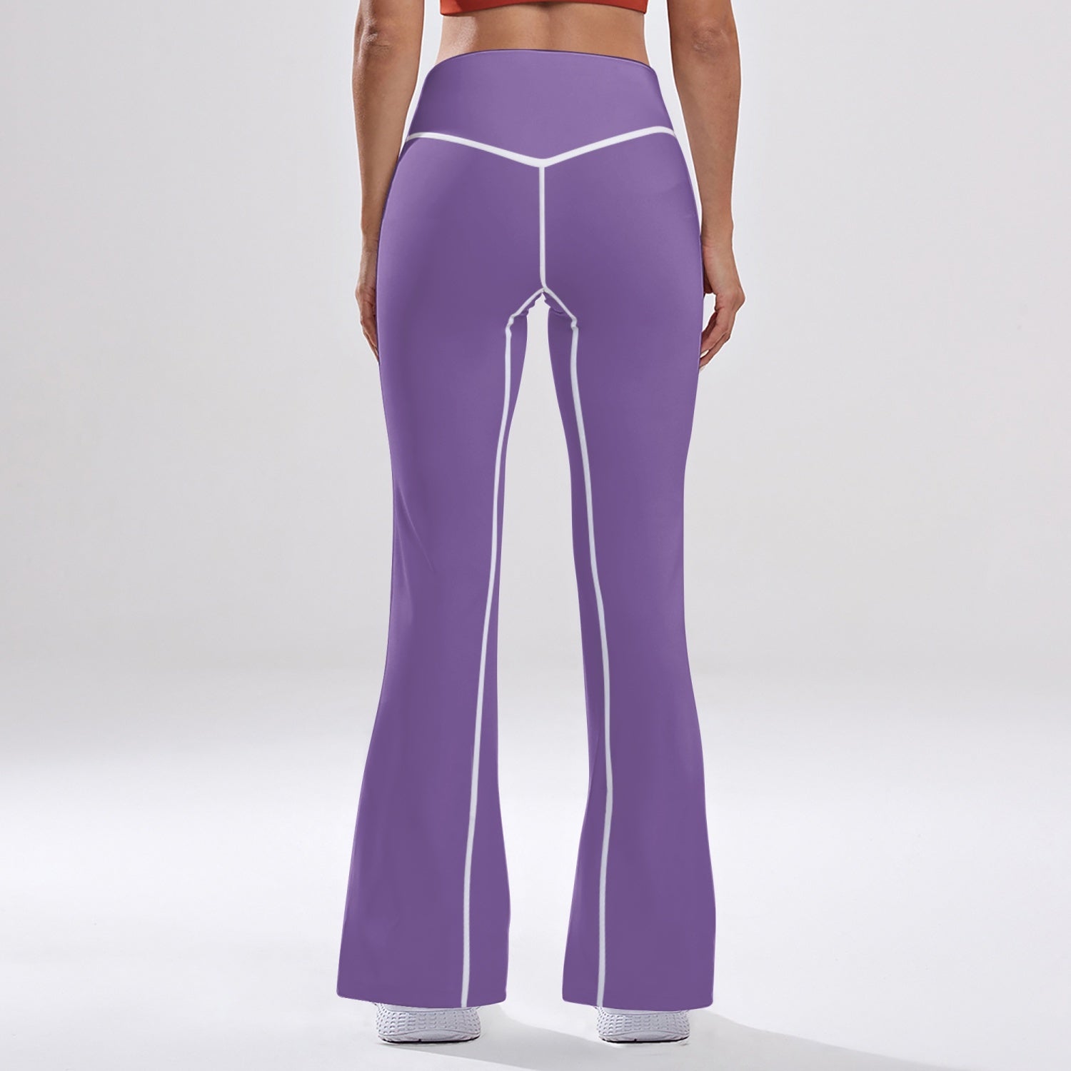 OKENNADA "Retro Wave" High-Rise Bell-Bottom Yoga Pants New Arrival   