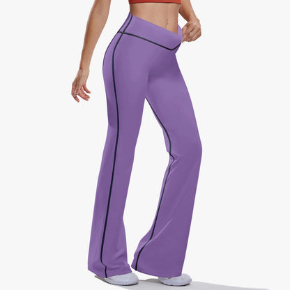 OKENNADA "Retro Wave" High-Rise Bell-Bottom Yoga Pants New Arrival   