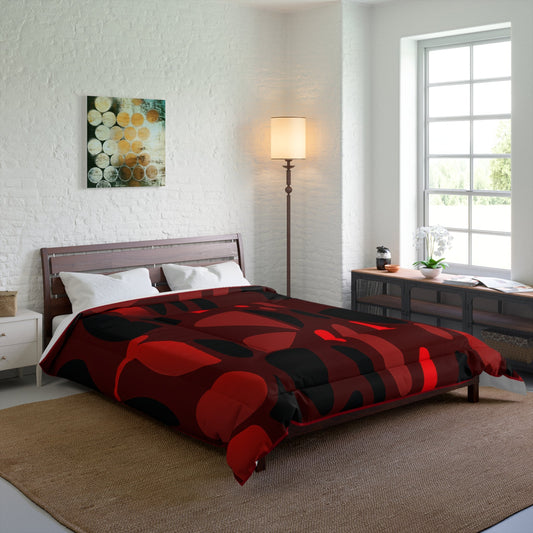 OKENNADA "Dreamscape" Comforter, Home Decor 88" x 92" Red/Black Abstract 