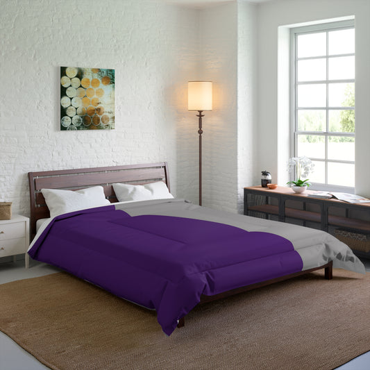 OKENNADA "Two Worlds" Comforter Home Decor 88"— 88" Purple/Gray 