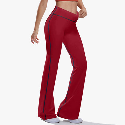 OKENNADA "Retro Wave" High-Rise Bell-Bottom Yoga Pants New Arrival   
