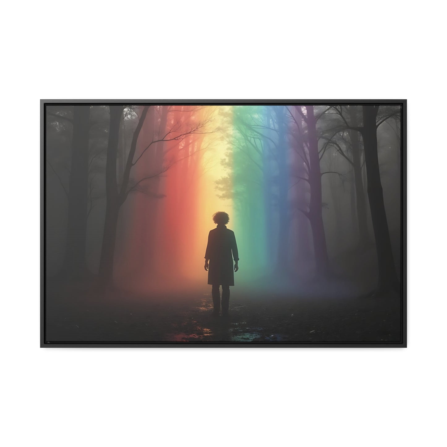 OKENNADA "Rainbow Pathways" Gallery Canvas Canvas 36"x 24" Black 1.25"