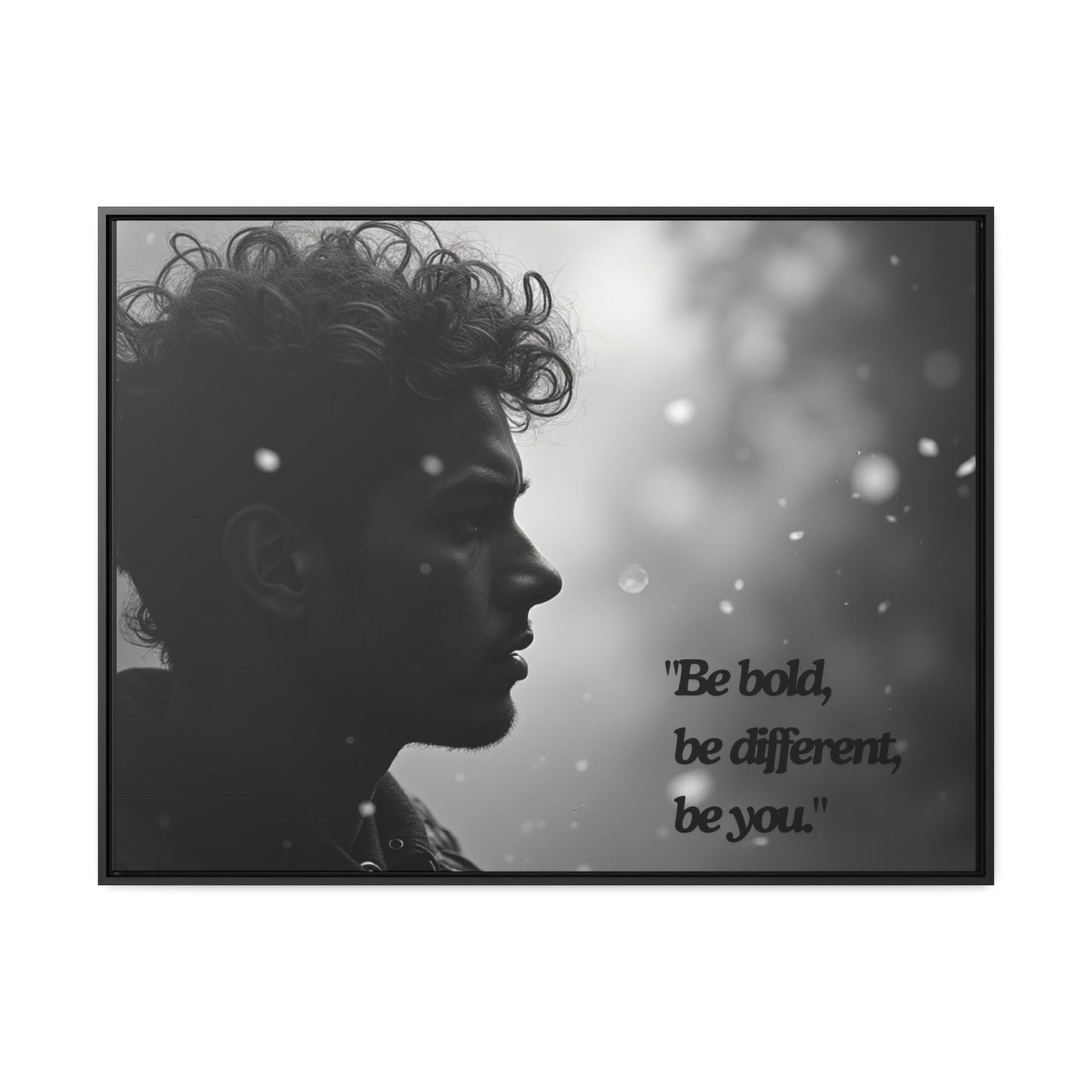 OKENNADA "Reflective Gaze" Canvas Gallery Art Canvas 40″ x 30″ Black 1.25"