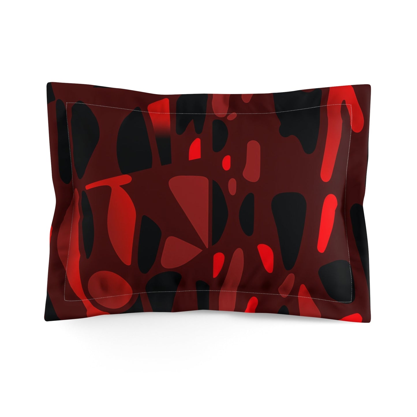 OKENNADA "Cloud Comfort" Pillow Sham Home Decor Standard Red/Black Abrstract 