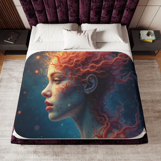 OKENNADA "Fiery Spirit" Sherpa Blanket Home Decor   