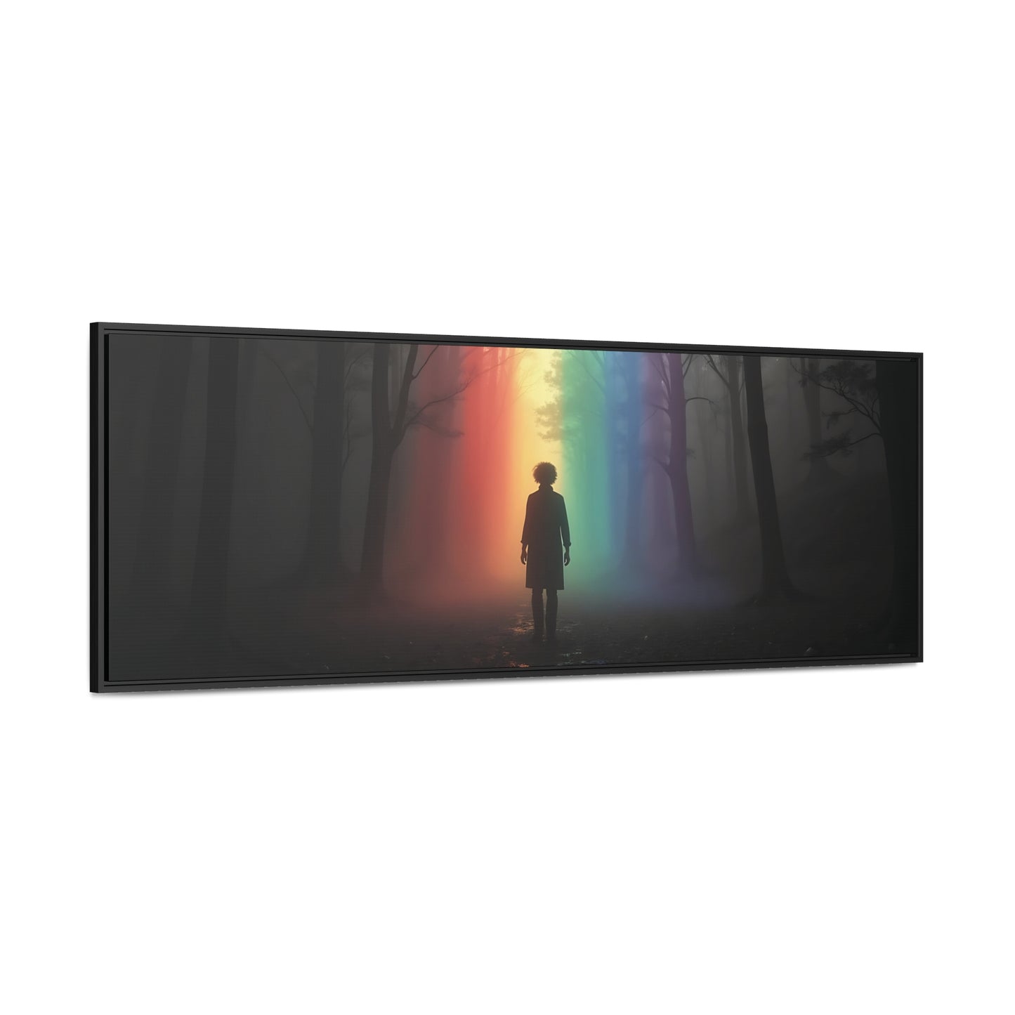 OKENNADA "Rainbow Pathways" Gallery Canvas Canvas 60"x 20" Black 1.25"