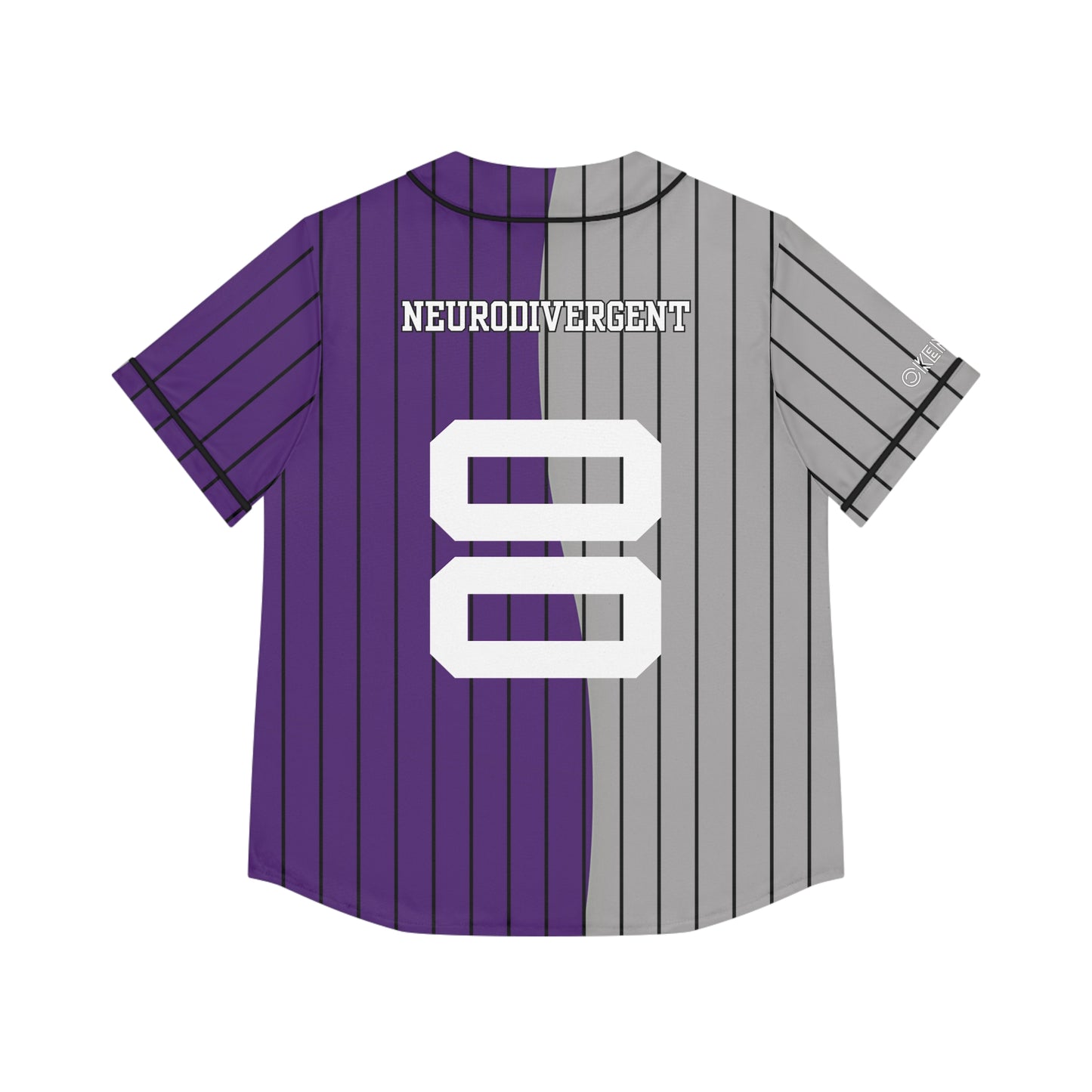 OKENNADA "Two Worlds" Women's Baseball Jersey All Over Prints XS Purple/Gray Black