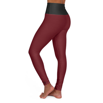 OKENNADA "Elevate" High Waisted Yoga Leggings All Over Prints XS Burgundy 