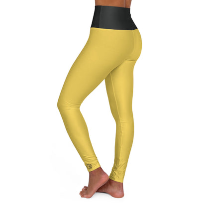 OKENNADA "Elevate" High Waisted Yoga Leggings All Over Prints XS Yellow 