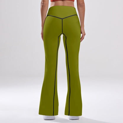 OKENNADA "Retro Wave" High-Rise Bell-Bottom Yoga Pants New Arrival   