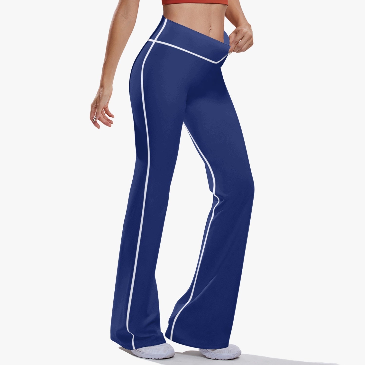 OKENNADA "Retro Wave" High-Rise Bell-Bottom Yoga Pants New Arrival   