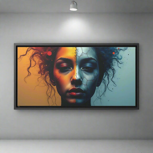 OKENNADA "Fractured Reality" Gallery Canvas Canvas 20″ x 10″ Black 1.25"