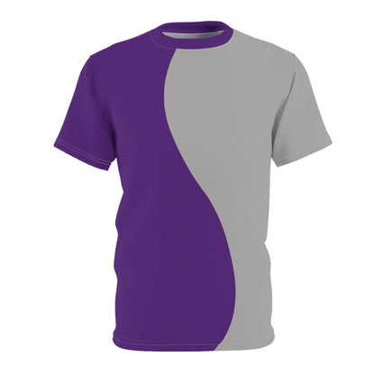 OKENNADA "Two Worlds" T-Shirt All Over Prints S Purple/Gray 4 oz.