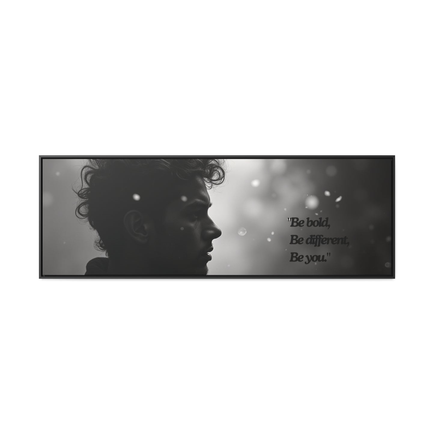 OKENNADA "Reflective Gaze" Canvas Gallery Art Canvas 60″ x 20″ Black 1.25"