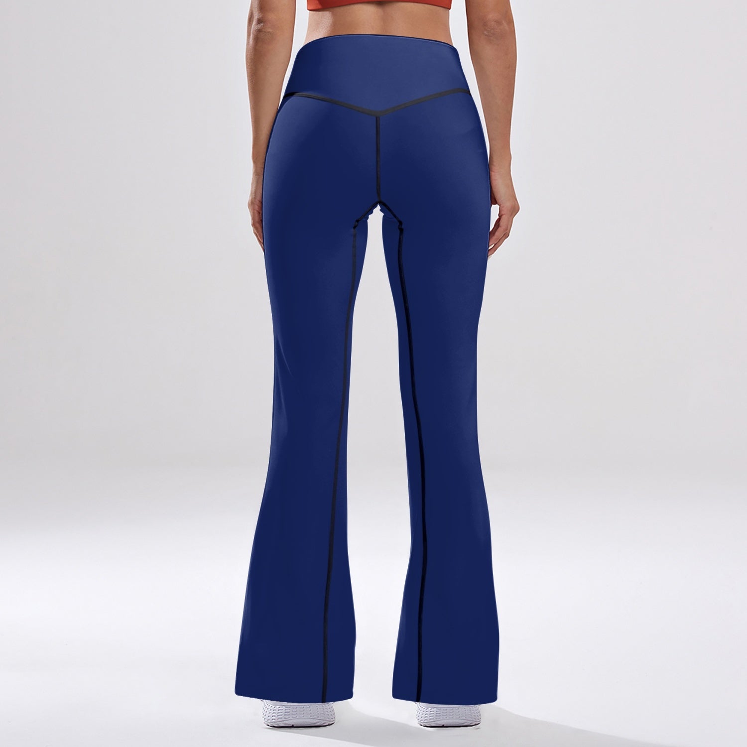 OKENNADA "Retro Wave" High-Rise Bell-Bottom Yoga Pants New Arrival   