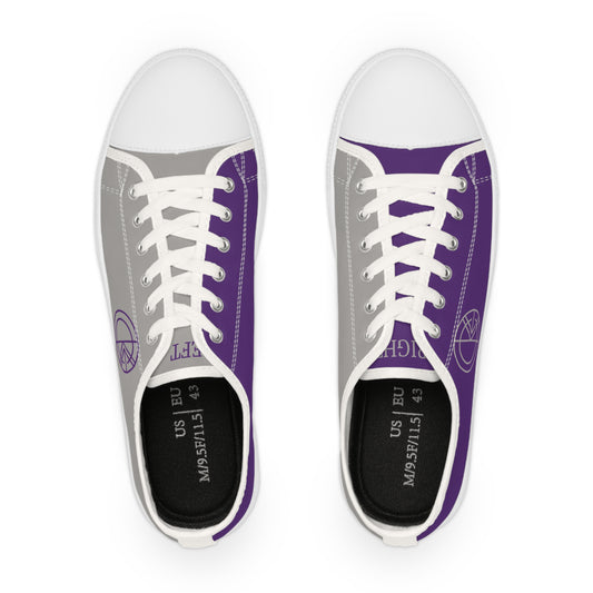 OKENNADA "Two Worlds Dyslexic" Special Edition Men's Low Top Sneakers (Limited time only) Shoes US 5 Purple/Gray 