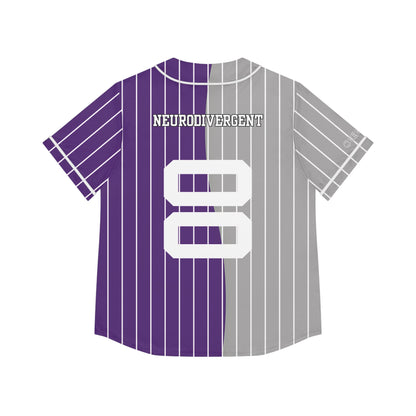 OKENNADA "Two Worlds" Women's Baseball Jersey All Over Prints S Purple/Gray White