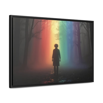 OKENNADA "Rainbow Pathways" Gallery Canvas Canvas 30"x 20" Black 1.25"