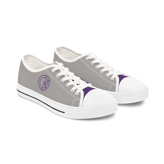 OKENNADA "Two Worlds" Women's Low Top Sneakers Gray Shoes US 5.5 Purple/Gray 