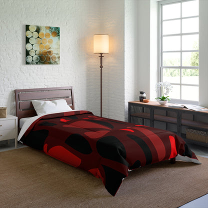 OKENNADA "Dreamscape" Comforter, Home Decor 68" x 92" Red/Black Abstract 