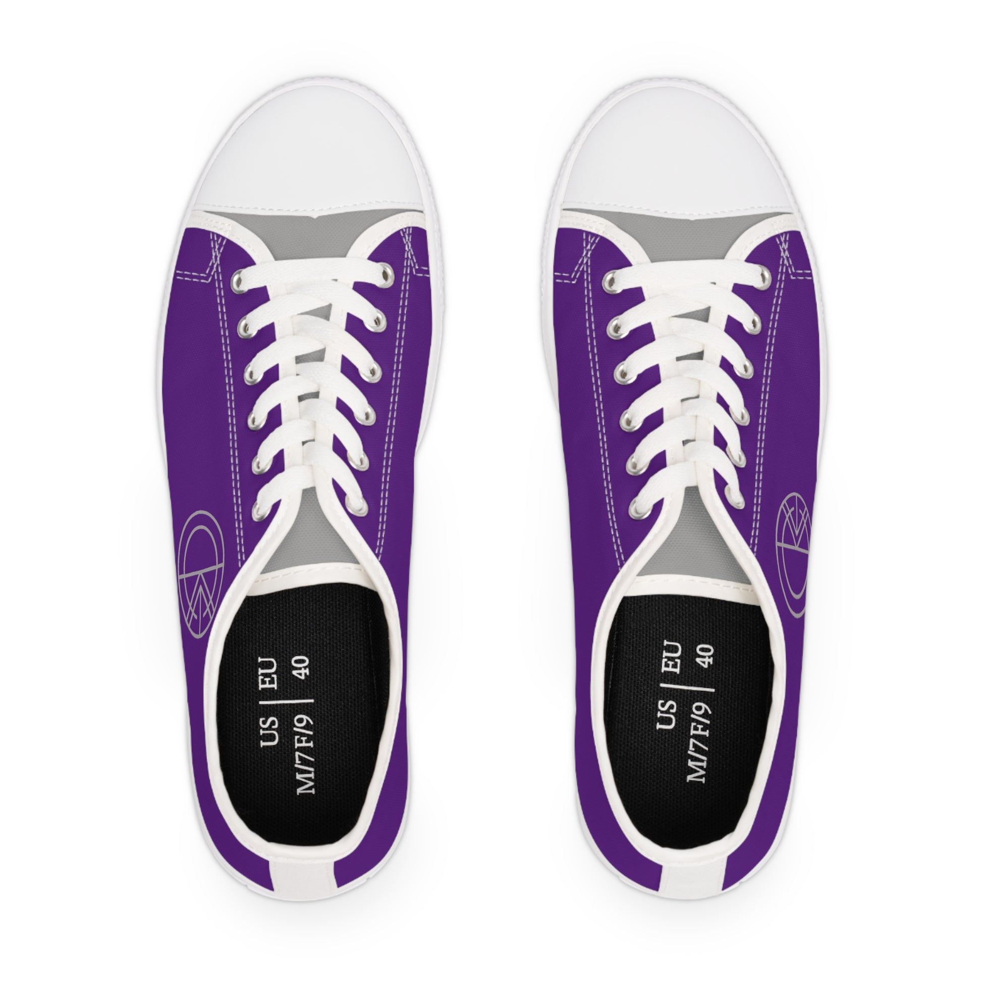 OKENNADA "Two Worlds" Women's Low Top Sneakers (Purple/Gray) Shoes   