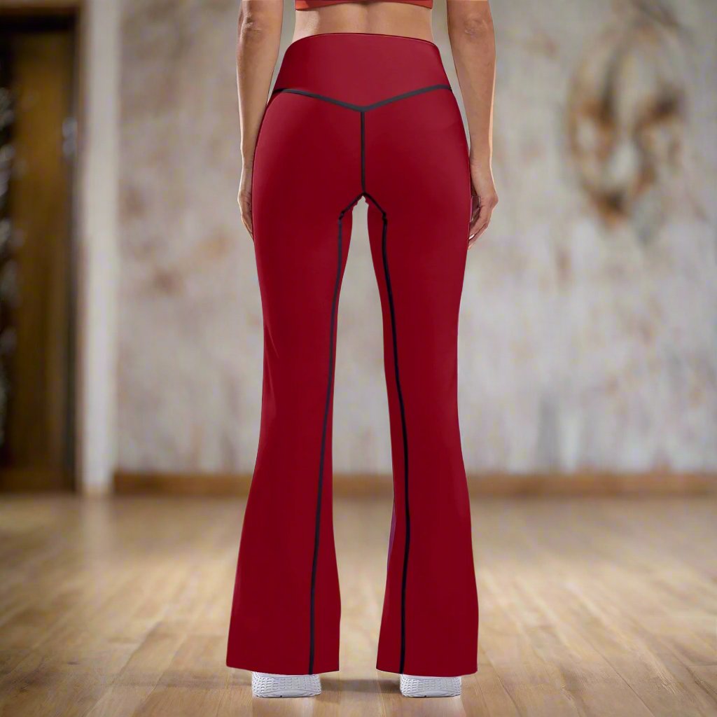 OKENNADA "Retro Wave" High-Rise Bell-Bottom Yoga Pants New Arrival   