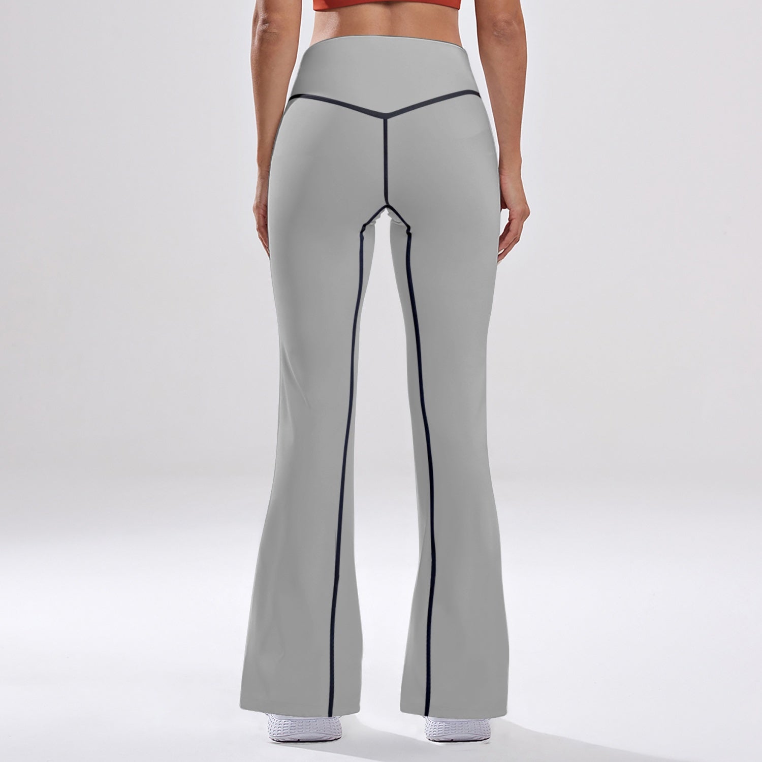 OKENNADA "Retro Wave" High-Rise Bell-Bottom Yoga Pants New Arrival   