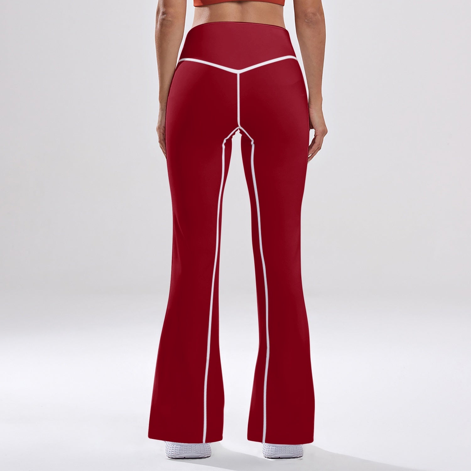 OKENNADA "Retro Wave" High-Rise Bell-Bottom Yoga Pants New Arrival   
