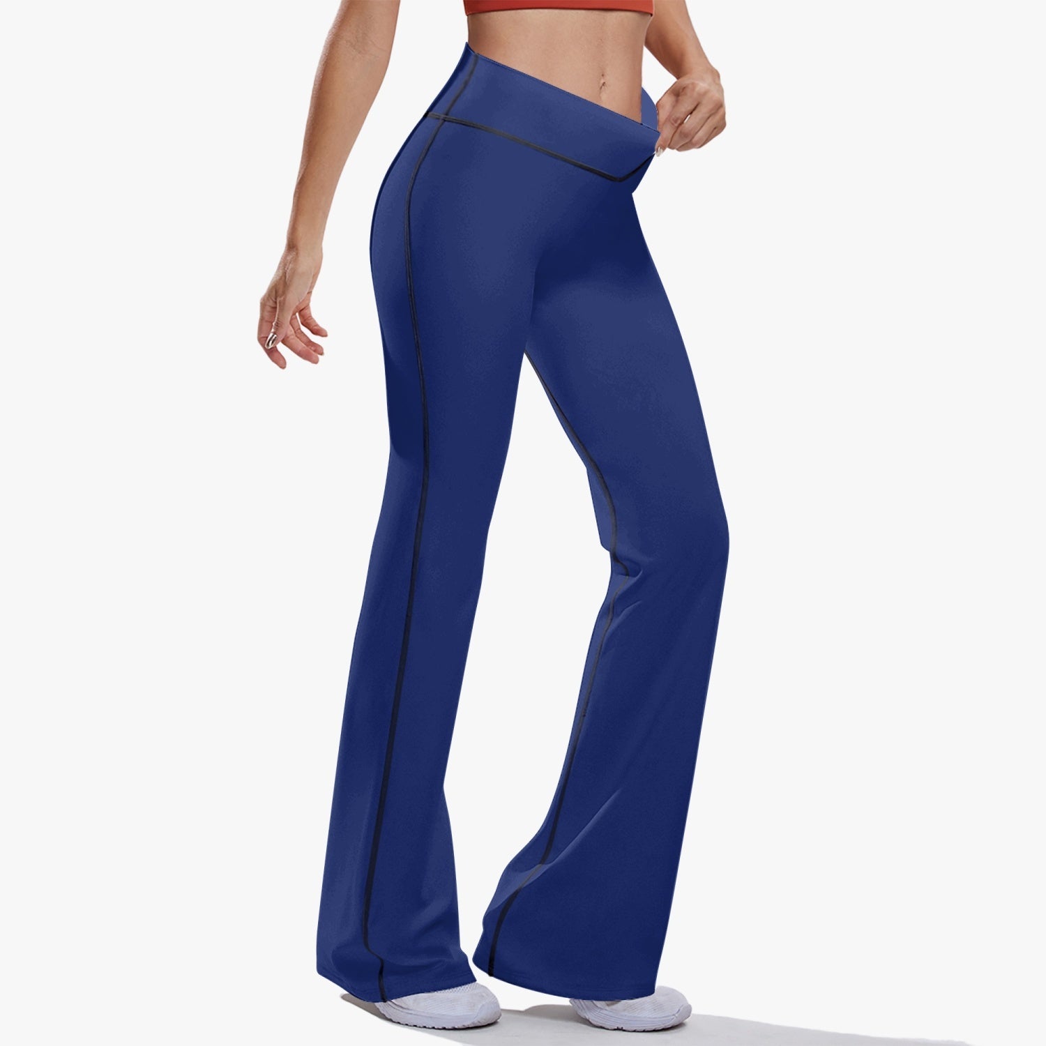 OKENNADA "Retro Wave" High-Rise Bell-Bottom Yoga Pants New Arrival   