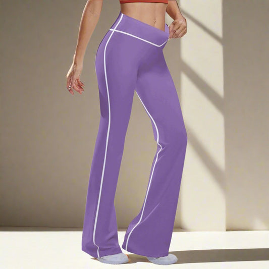 OKENNADA "Retro Wave" High-Rise Bell-Bottom Yoga Pants New Arrival   