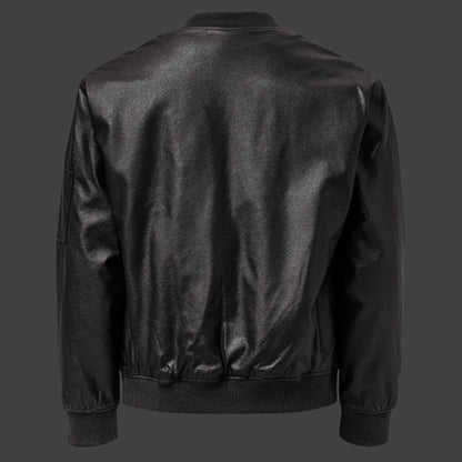 OKENNADA "Boundless Bold" Faux Leather Bomber Jacket