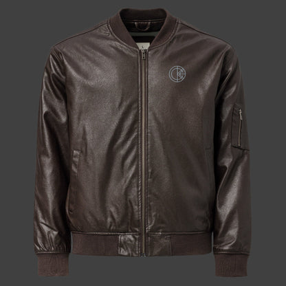 OKENNADA "Boundless Bold" Faux Leather Bomber Jacket