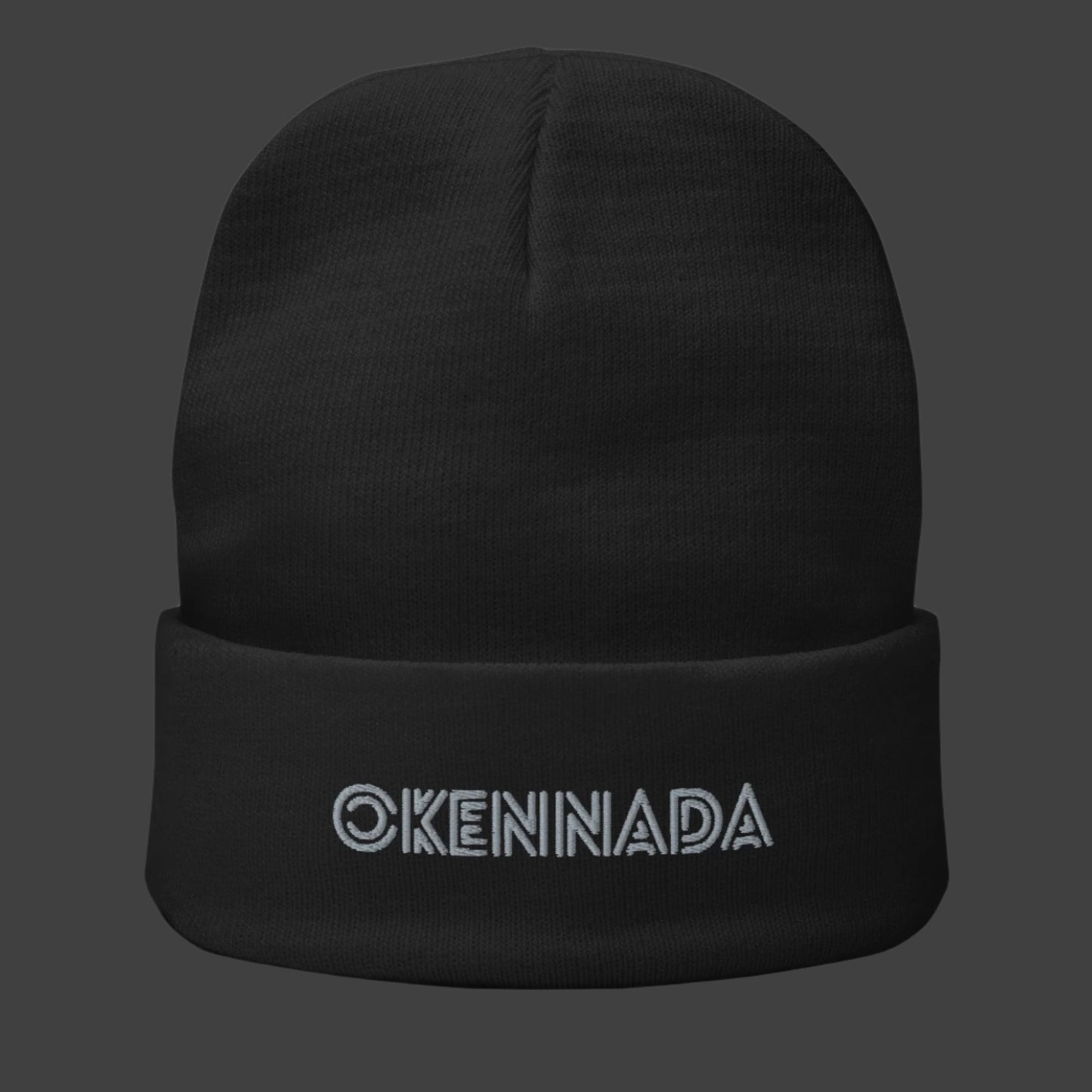 OKENNADA "Essential Edge" Women's Embroidered Knit Beanie Beanie