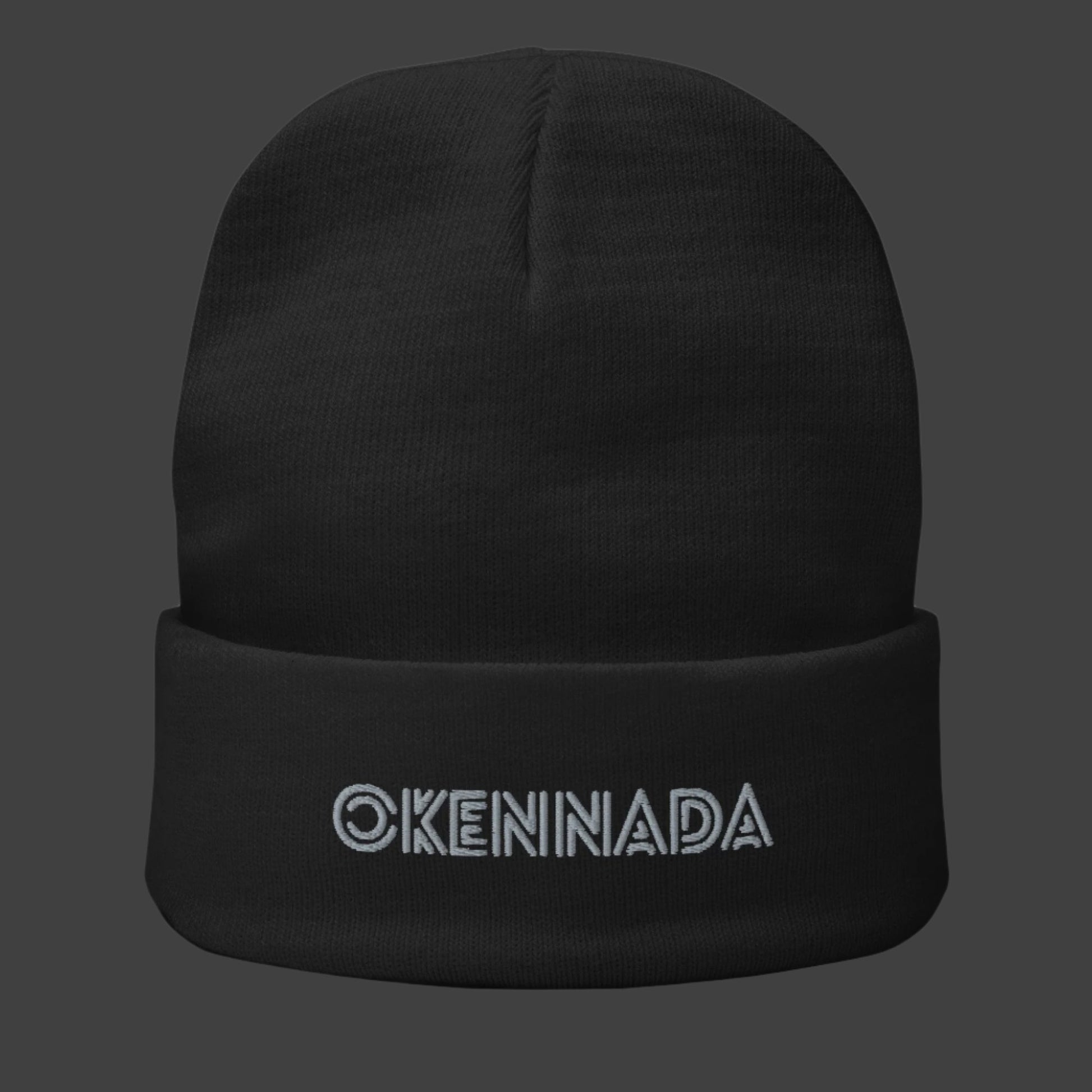 OKENNADA "Essential Edge" Women's Embroidered Knit Beanie Beanie
