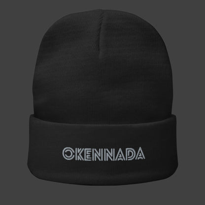 OKENNADA "Essential Edge" Women's Embroidered Knit Beanie Beanie