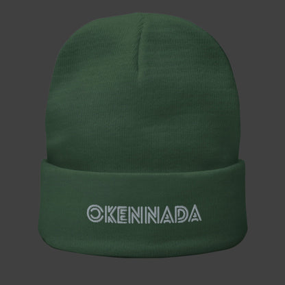 OKENNADA "Essential Edge" Women's Embroidered Knit Beanie Beanie