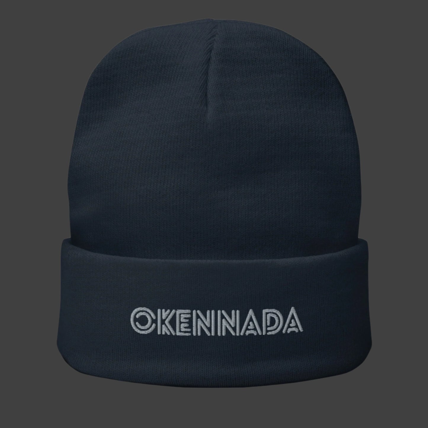 OKENNADA "Essential Edge" Women's Embroidered Knit Beanie Beanie