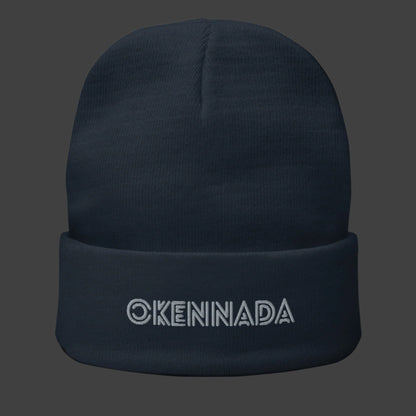 OKENNADA "Essential Edge" Women's Embroidered Knit Beanie Beanie