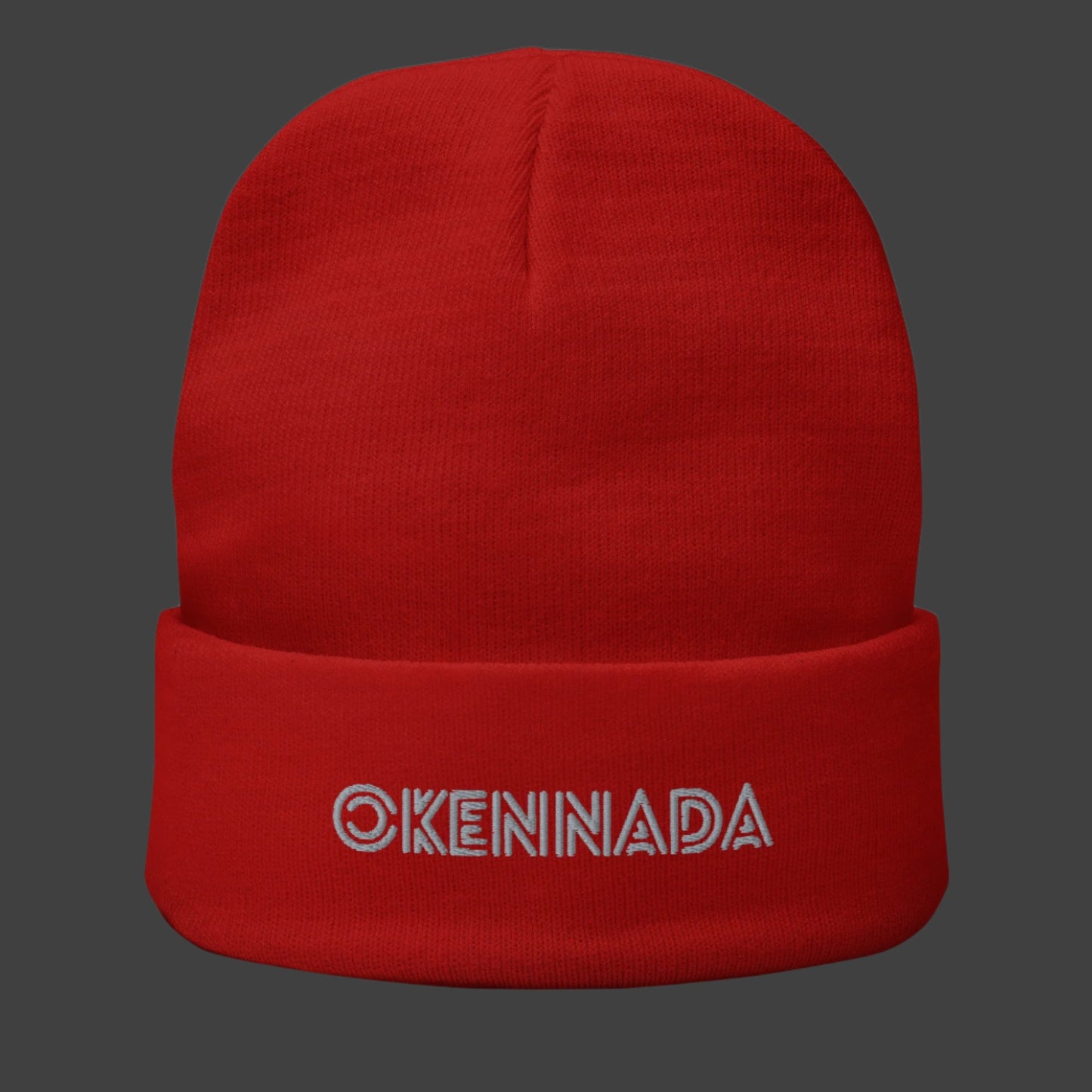 OKENNADA "Essential Edge" Women's Embroidered Knit Beanie Beanie