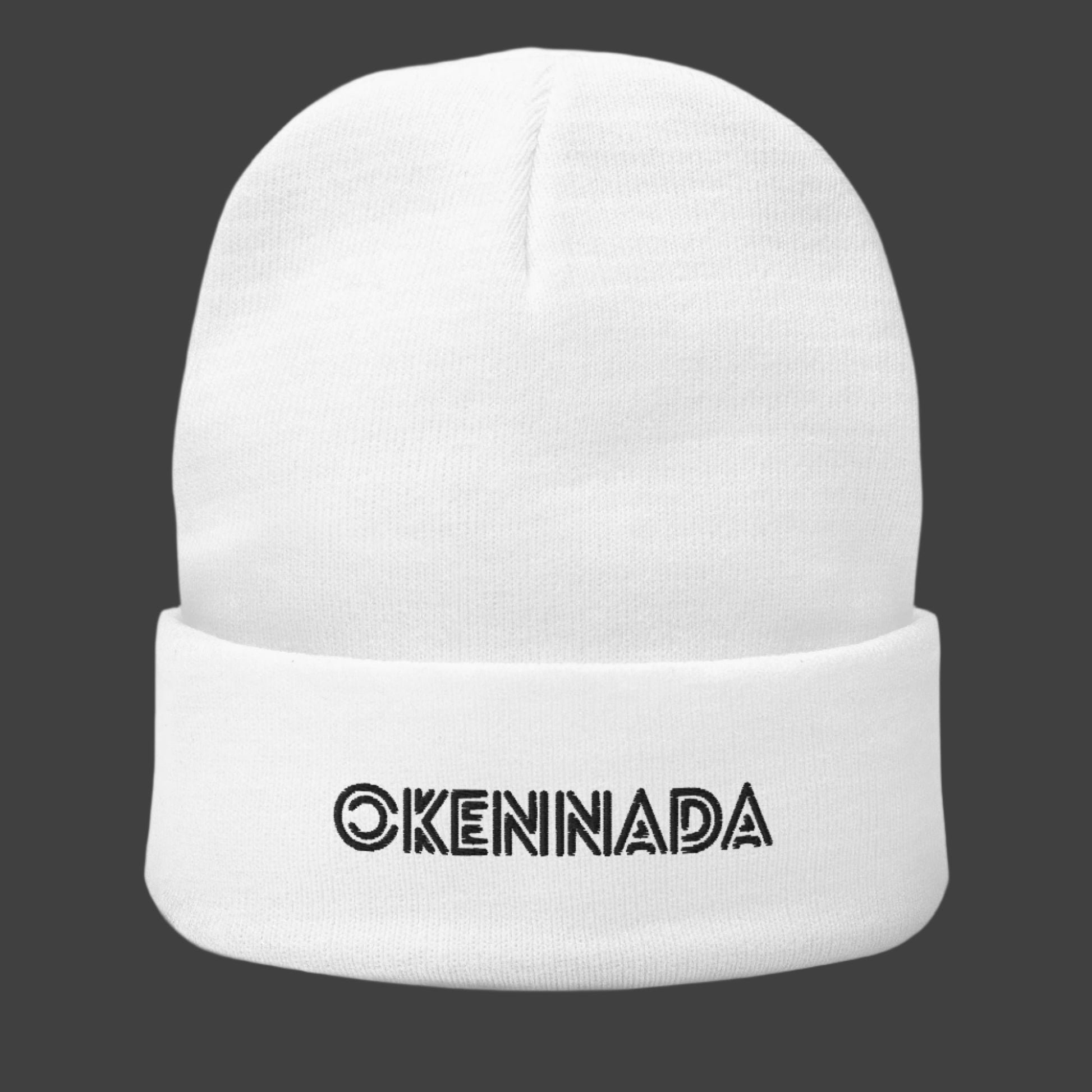 OKENNADA "Essential Edge" Women's Embroidered Knit Beanie Beanie