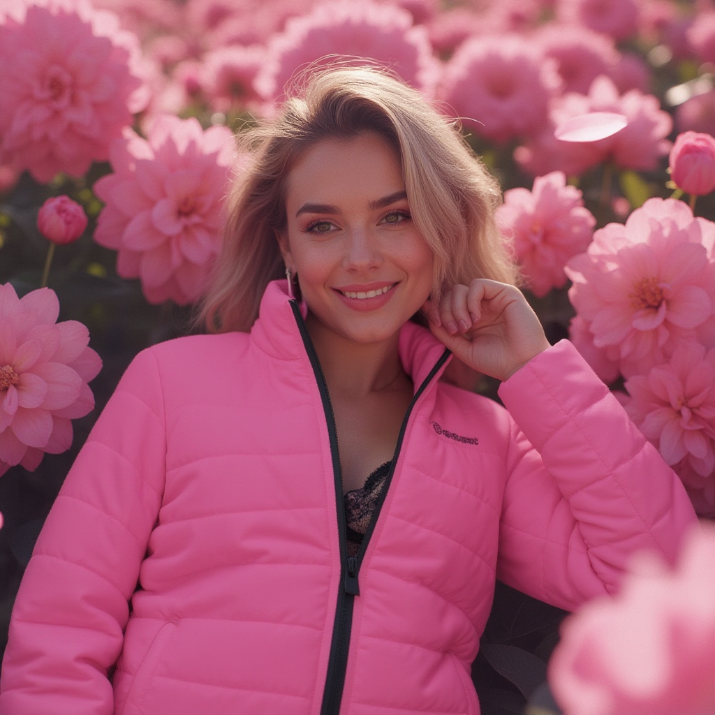 OKENNADA "Boundless Breeze" Women's Puffer Jacket Jacket XS Hot Pink