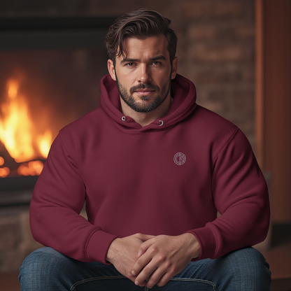 OKENNADA "Timeless Adventure" Premium Embroidered Hoodie Maroon 2XL