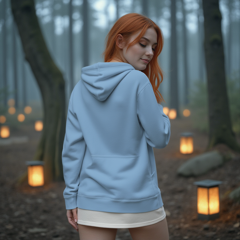 OKENNADA "Vintage Vibe" Pigment-Dyed Hoodie Pigment Light Blue M