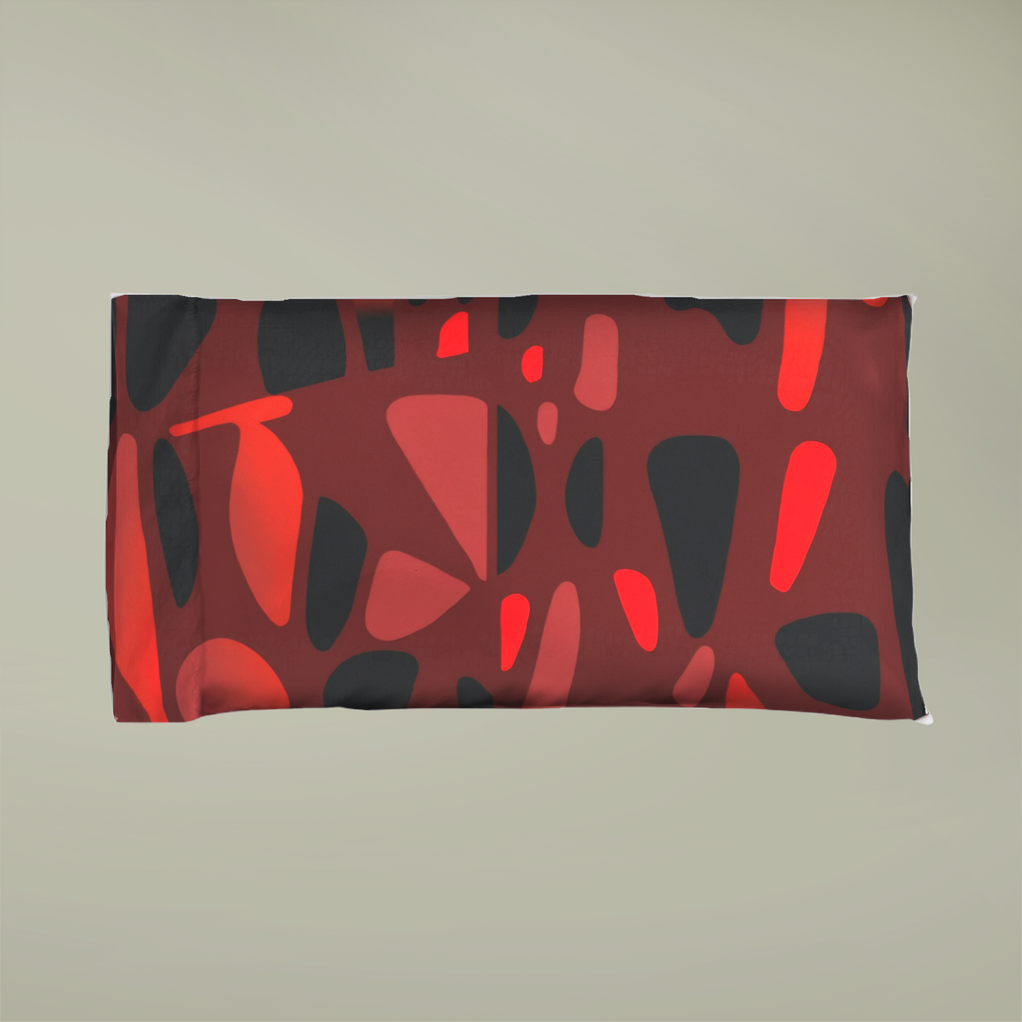 OKENNADA Expression Microfiber Pillowcase Home Decor Standard Red/Black Abstract 