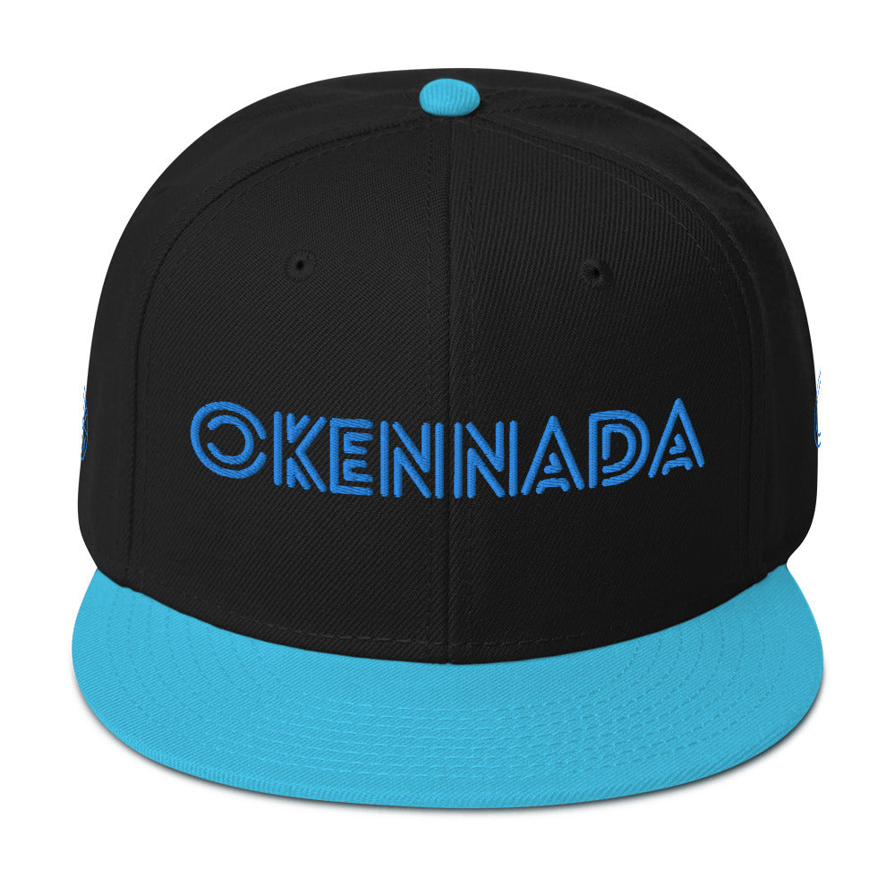 OKENNADA "Style Setter" Snapback Hat  Aqua blue / Black / Black  
